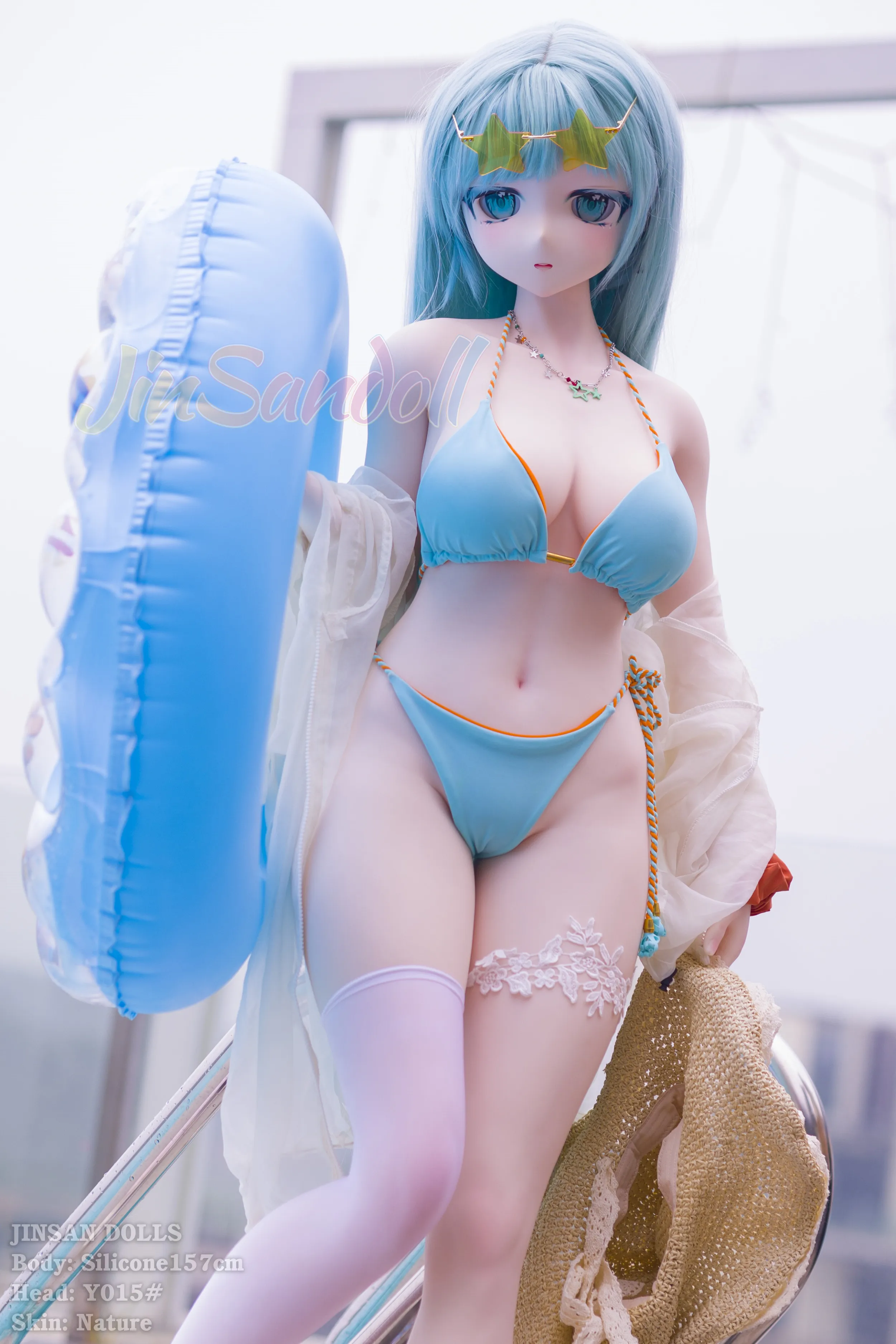 157cm (5ft2) E-Cup Patung Cinta Anime Hidup Silikon Patung Seks Kepala #Y015